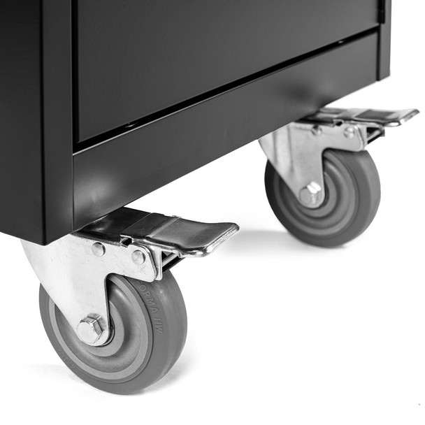 Luxor Secure Mobile 24-Device Laptop and Chromebook Charging Cart, Black Locking Design with AC Outlets