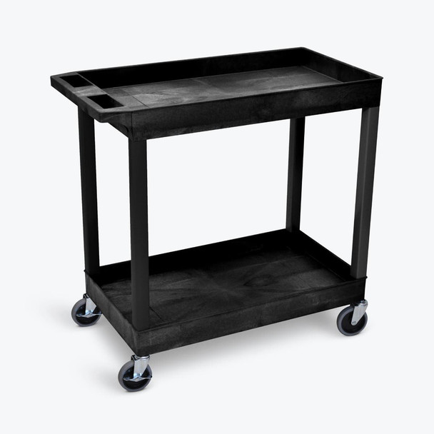 Luxor TUFFY XL Two-Shelf Multi-Purpose Utility Cart, 32" x 18" 35.25x18x34.25 in with 2 Shelves