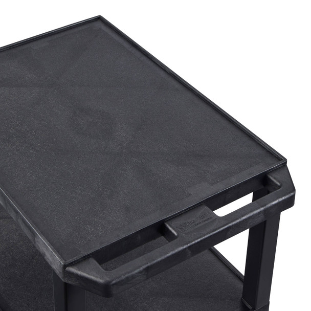 Luxor TUFFY 34" Multi-Purpose Utility Cart, 24" x 18", Flat Shelves with Extended Lower-Shelf Clearance