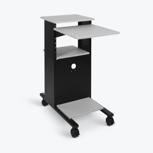 Luxor Mobile Presentation Station with Cabinet and Electric 18x34.25x40 in Steel Build Rolling Casters