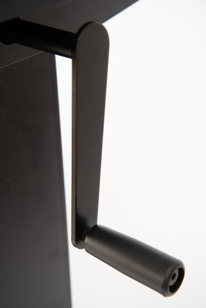 Luxor Mobile Crank Height Adjustable Standing Desk, 59" W x 29.5" D x 29.5" - 48.5" H, Black/Dark Walnut