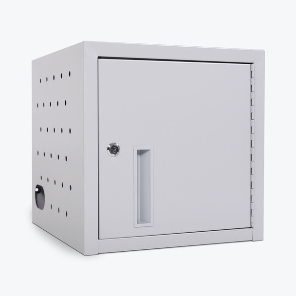 Luxor Secure Wall-Mount/Desktop 8-Device Chromebook and Tablet Charging Locker, Gray 14x14x14 in