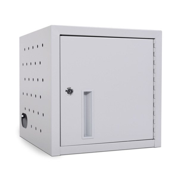 Luxor Secure Wall-Mount/Desktop 8-Device Chromebook and Tablet Charging Locker, Gray 14x14x14 in