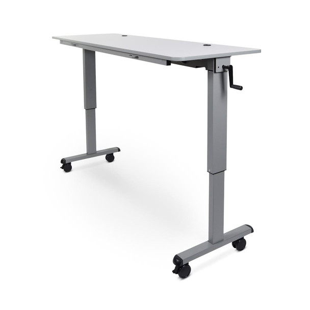 Luxor Mobile Crank Height Adjustable Nesting Standing Desk with Flip Top 59x23.6x30 in Rolling Casters