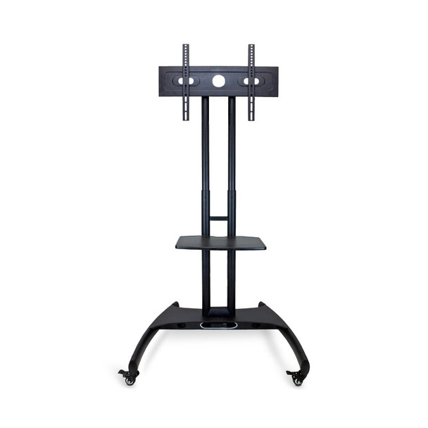 Luxor Adjustable-Height Rolling TV Stand, 32.75" W x 28.75" D x 46.5"-62.5" H, Black 32.75x28.75x46.5 in