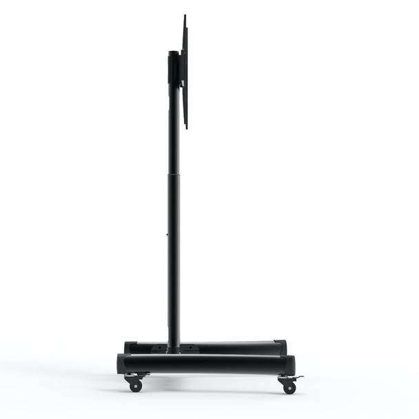 Luxor Adjustable-Height Rolling TV Stand, 31.4" W x 28.1" D x 48.4"-68" H, Black Rolling Casters