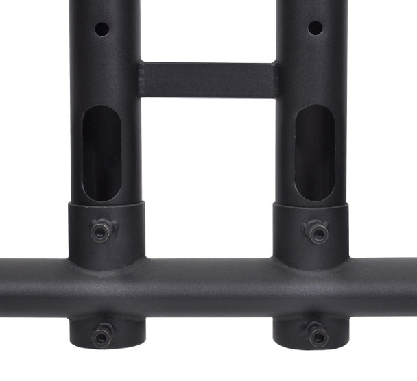 Luxor Adjustable-Height Rolling TV Stand, 31.4" W x 28.1" D x 48.4"-68" H, Black Rolling Casters