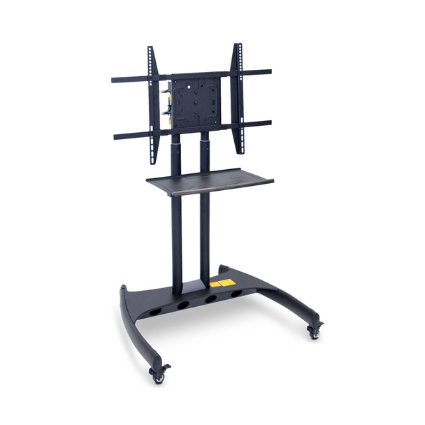 Luxor Adjustable-Height Rotating TV Stand Cart, 33" W x 28.25" D x 42"-62" H, Black 33x28.25x42 in