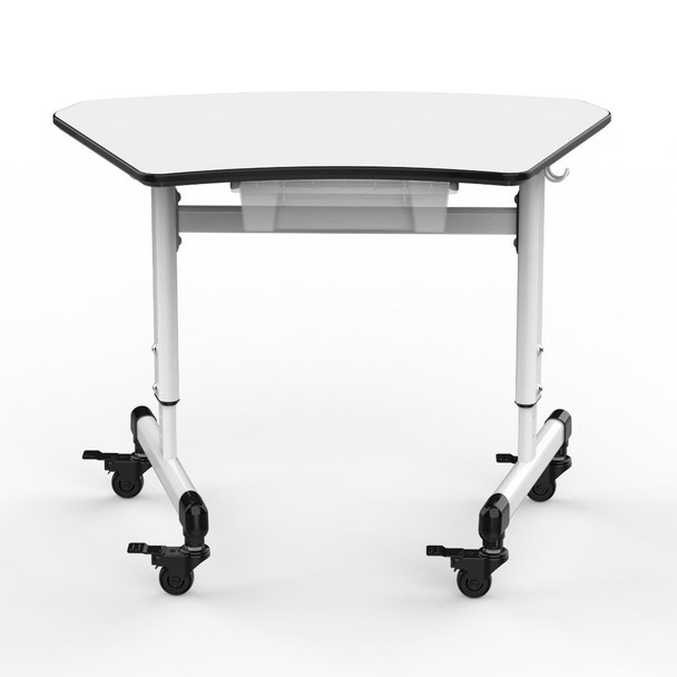 Luxor Mobile Height Adjustable Student Trapezoid Standing Desk with Drawer, 29" W x 19" D x 21.75" - 29.75" H,