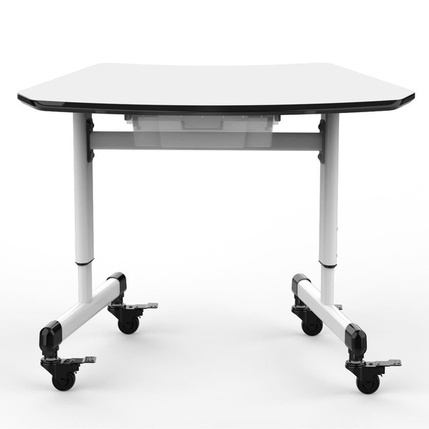 Luxor Mobile Height Adjustable Student Trapezoid Standing Desk with Drawer, 29" W x 19" D x 21.75" - 29.75" H,