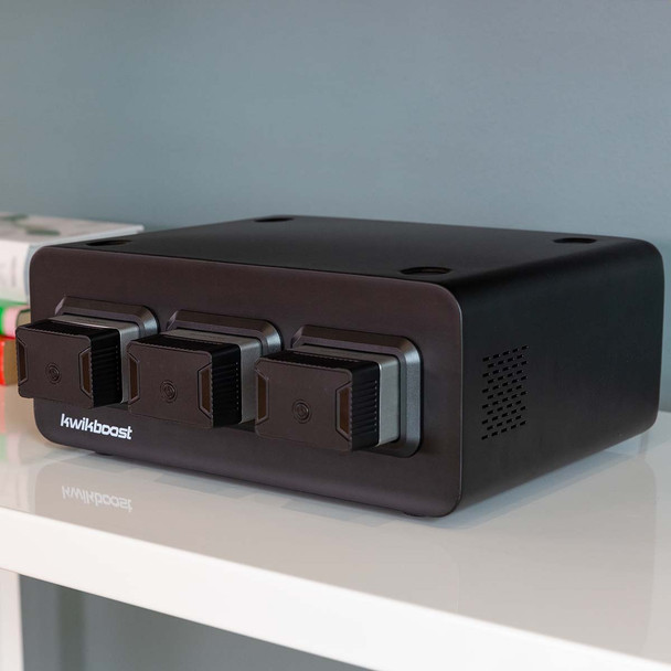 Luxor 3-Bay Battery Charger - KwikBoost EdgePower Designed for Daily Facility Use Commercial Grade Build