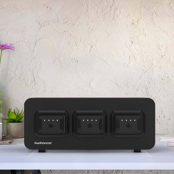 Luxor 3-Bay Battery Charger - KwikBoost EdgePower Designed for Daily Facility Use Commercial Grade Build