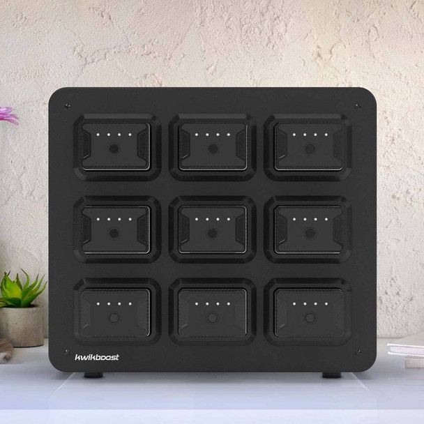 Luxor 9-Bay Battery Charger - KwikBoost EdgePower Designed for Daily Facility Use Commercial Grade Build