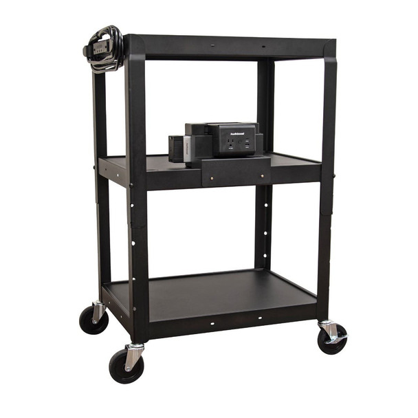 Luxor KwikBoost EdgePower Metal AV Cart Attachment Bracket Steel Build Designed for Daily Facility Use