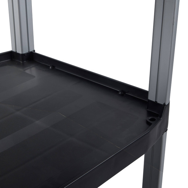 Luxor Large Serving Cart - Three Shelves 40.5x19.75x37.25 in with 3 Shelves Aluminum Build
