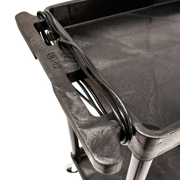 Luxor ENDURA XL 38" Two-Shelf Utility Cart, 32" x 24" 32x24x37.5 in with 2 Shelves Foam Plastic Build