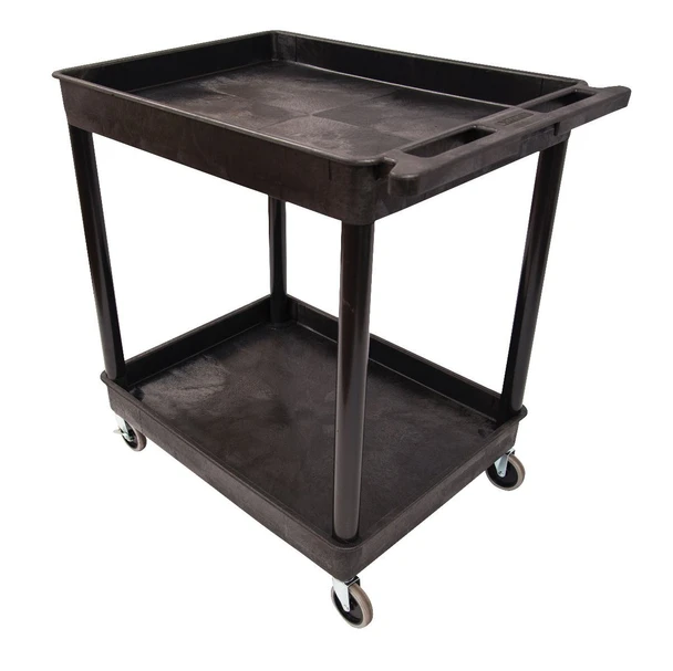 Luxor ENDURA XL 38" Two-Shelf Utility Cart, 32" x 24" 32x24x37.5 in with 2 Shelves Foam Plastic Build