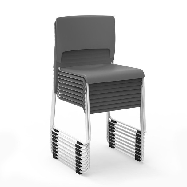Luxor Lightweight Stackable Student Standing Desk and Chair 27x22x28 in Designed for Daily Facility Use