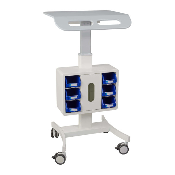 Luxor Vitalize Laptop Cart - Adjustable Height Rolling Medical Cart with Storage 24.25 lbs Capacity