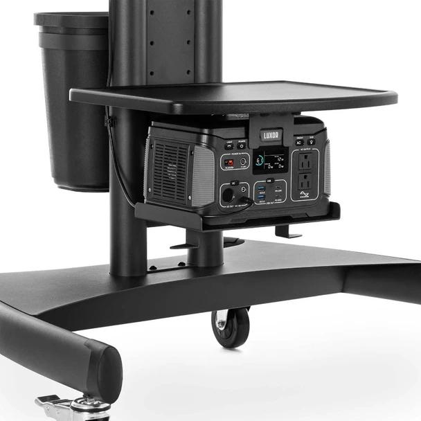 Luxor Mobile Battery-Powered Workstation 110 lbs. Capacity Steel Build Locking Design with Locking Security
