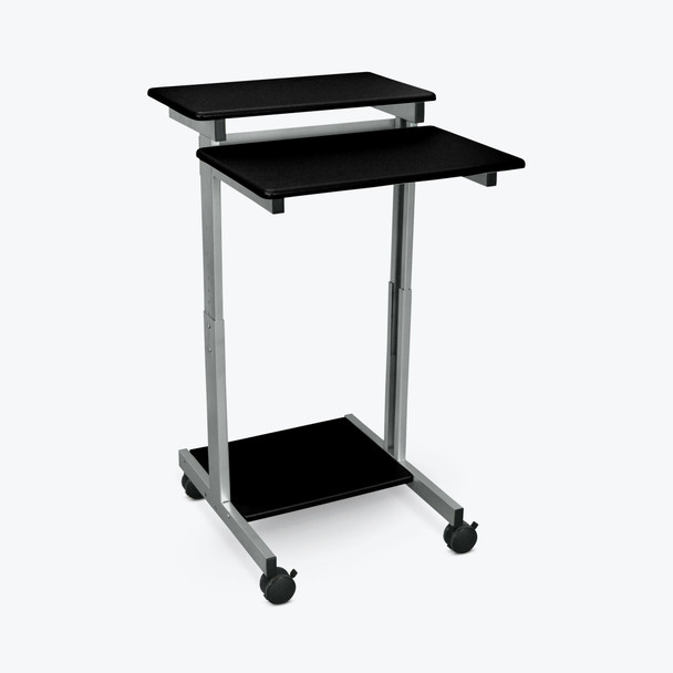Luxor Mobile Height Adjustable Workstation 24x28.8x34.1 in Steel Build Rolling Casters Locking Design
