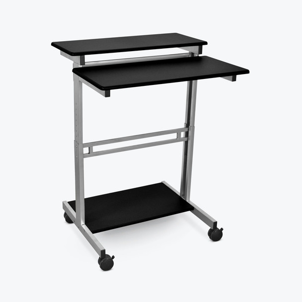 Luxor Mobile Height Adjustable Workstation 24x28.8x34.1 in Steel Build Rolling Casters Locking Design