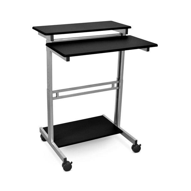 Luxor Mobile Height Adjustable Workstation 24x28.8x34.1 in Steel Build Rolling Casters Locking Design