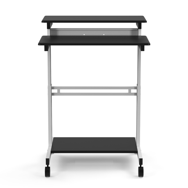 Luxor Mobile Height Adjustable Workstation 24x28.8x34.1 in Steel Build Rolling Casters Locking Design