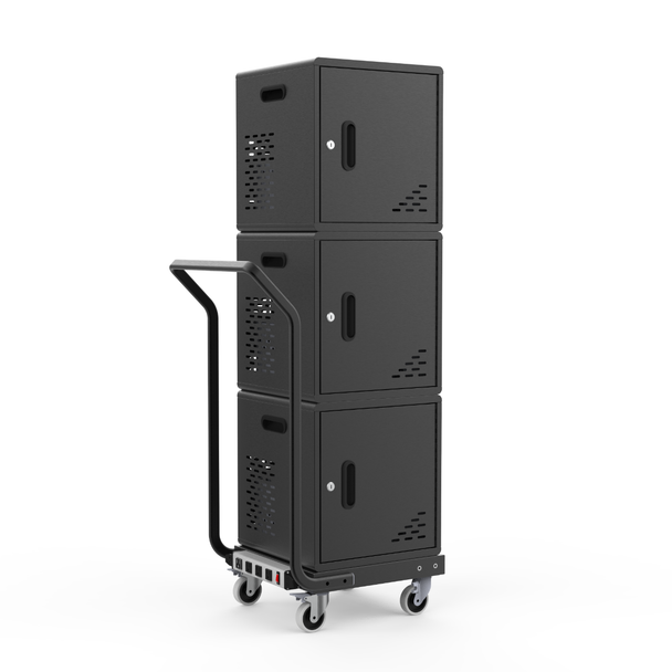 Luxor Secure Mobile/Freestanding Charging Locker 15x15x16.75 in for 10 devices Powder-Coated Steel Build