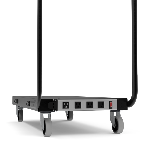 Luxor Secure Mobile Double Dolly Charging Locker System Base, Black Steel Build Commercial Grade Build