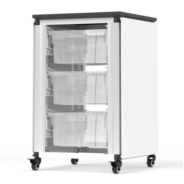 Luxor Modular Classroom Storage Cabinet 18.25x18.25x29 in Aluminum Build Rolling Casters Locking Design