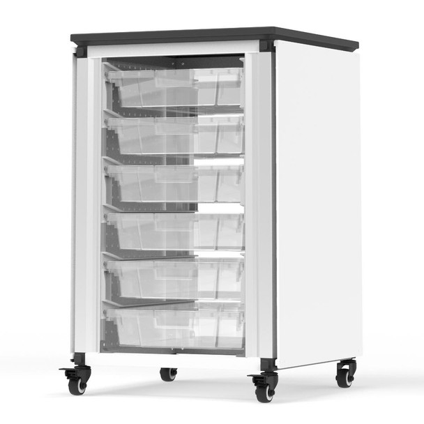 Luxor Modular Classroom Storage Cabinet 18.25x18.25x29 in Aluminum Build Rolling Casters Locking Design