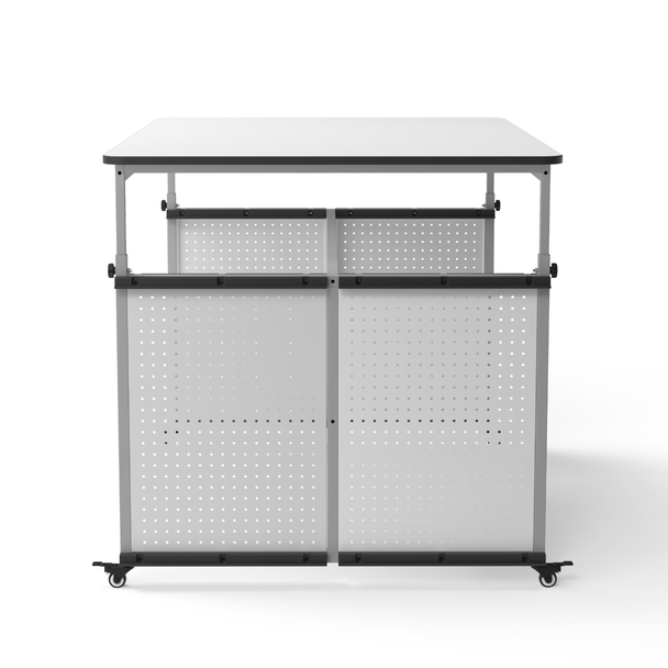 Luxor Mobile Modular Height Adjustable Makerspace and Lab Table, 60.25" W x 39.25" D x 32" - 38" H,
