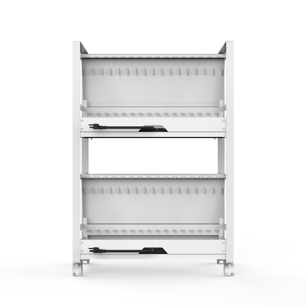 Luxor Multi-Tablet / Chromebook Open Charging Cart for 16 devices 75 lbs Capacity Powder-coated steel Build