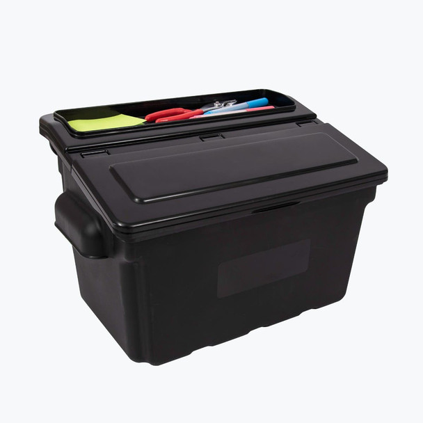 Luxor Outrigger Utility Cart Bin 2-Pack Designed for Daily Facility Use Commercial Grade Build