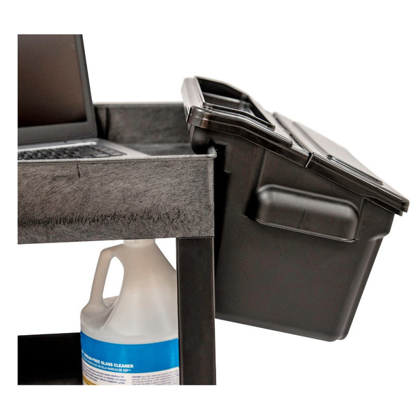 Luxor Outrigger Utility Cart Bin 2-Pack Designed for Daily Facility Use Commercial Grade Build