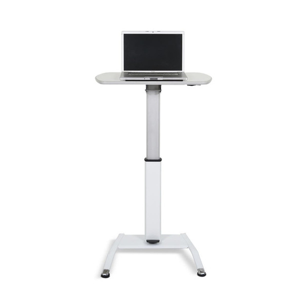 Luxor Mobile Pneumatic Adjustable Height Tilting Laptop Lectern Podium 25.5x17x28 in Aluminum Build