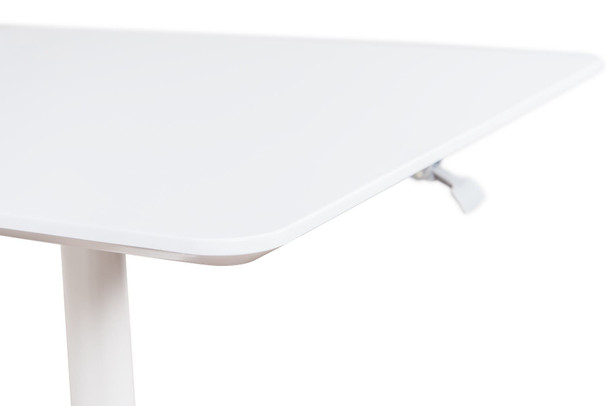 Luxor Mobile Pneumatic Height Adjustable Square Café Table 110 lbs Capacity Steel Build Rolling Casters