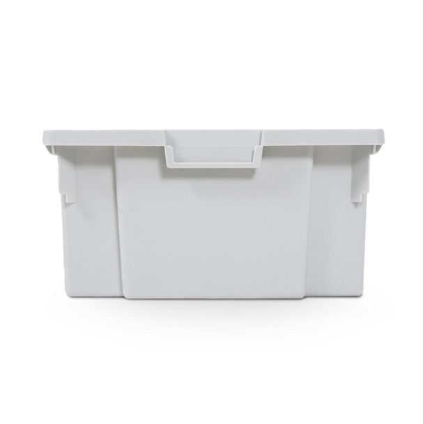 Luxor Stackable Storage Bins (4 Large) 12.25x16.75x6 in Designed for Daily Facility Use Commercial Grade Build