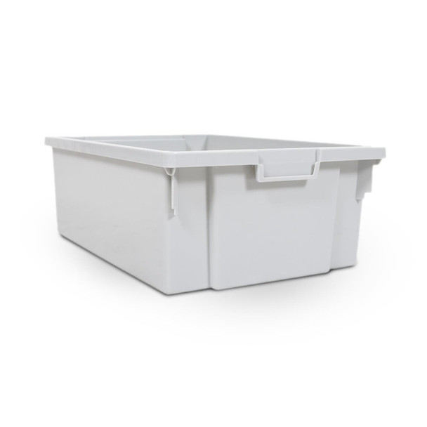 Luxor Stackable Storage Bins (4 Large) 12.25x16.75x6 in Designed for Daily Facility Use Commercial Grade Build