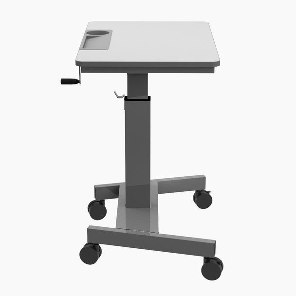 Luxor Mobile Crank Height Adjustable Student Standing Desk with Cup and Pencil Holder, 27.5" W x 19.5" D x 29"