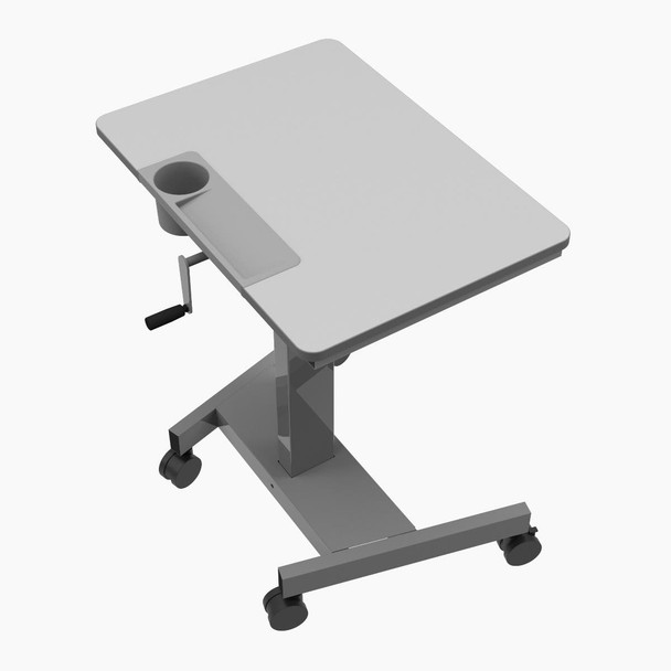 Luxor Mobile Crank Height Adjustable Student Standing Desk with Cup and Pencil Holder, 27.5" W x 19.5" D x 29"