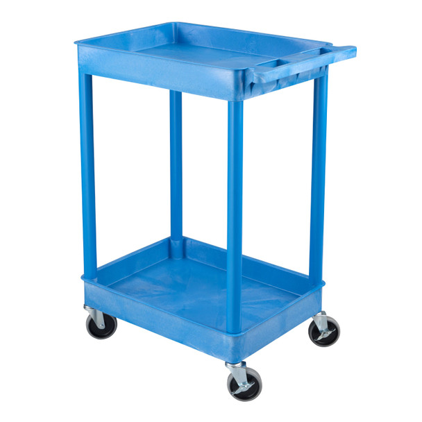 Luxor ENDURA 32" Two-Shelf Utility Cart, 24" x 18" 300 lbs. Capacity with 2 Shelves Foam Plastic Build