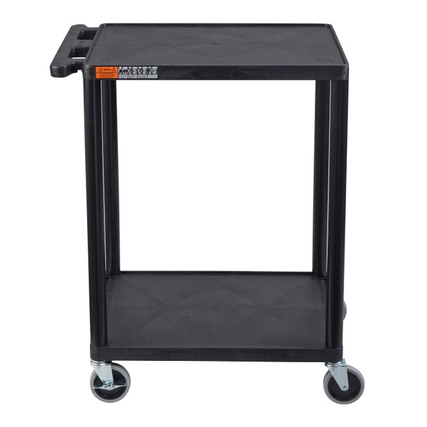 Luxor ENDURA 32" Two-Shelf Utility Cart, 24" x 18" 300 lbs. Capacity with 2 Shelves Foam Plastic Build