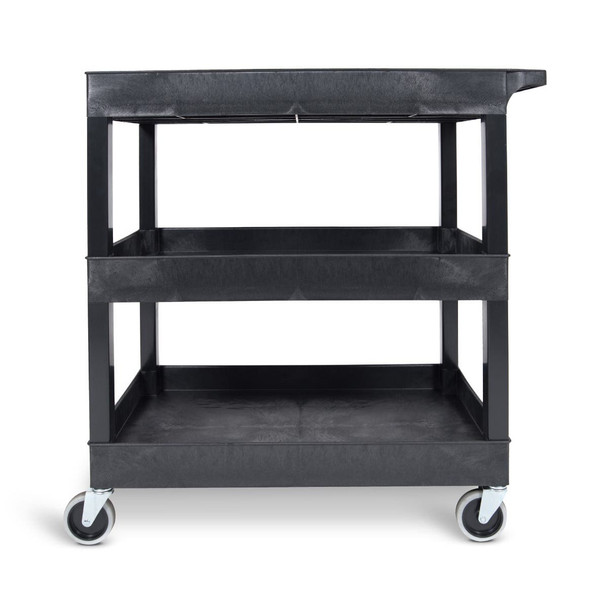 Luxor TUFFY XL Three-Shelf Multi-Purpose Utility Cart, 32" x 18" 35.25x18x36.25 in with 3 Shelves
