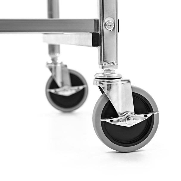 Luxor Two-Shelf Collapsible Wire Utility Cart 33.75x19.5x39.5 in with 2 Shelves Steel Build