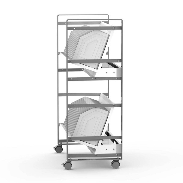 Luxor Open Mobile Prewired USB-C Charging Cart for 16 devices 55 lbs Capacity Powder-coated steel Build