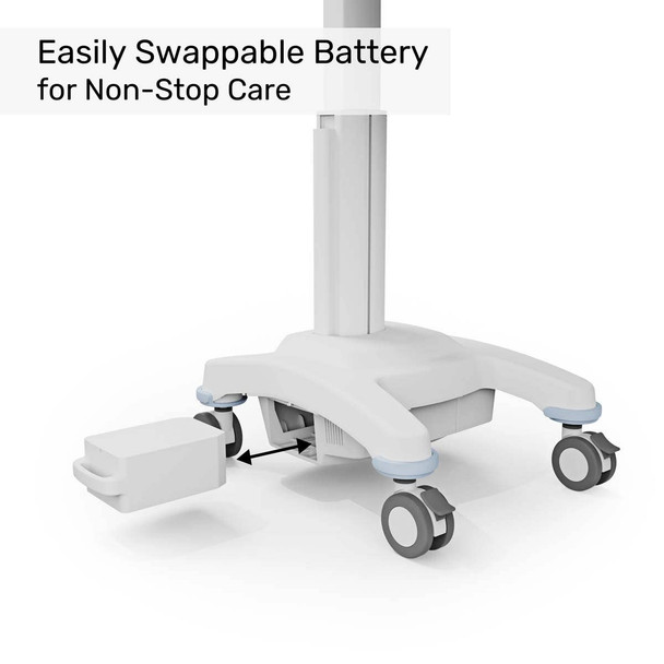 Luxor VitalPower Healthcare Workstation Cart Rolling Casters Locking Design with Locking Security