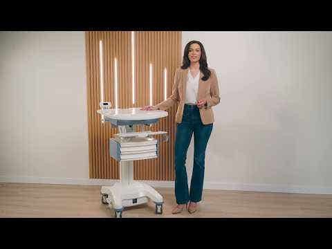 Luxor VitalPower Healthcare Workstation Cart Rolling Casters Locking Design with Locking Security