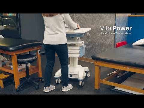 Luxor VitalPower Healthcare Workstation Cart Rolling Casters Locking Design with Locking Security